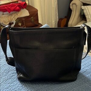 Vintage Coach Black pebble Leather Shoulder Bag